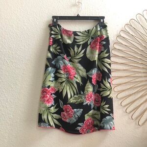 90s Y2K Fairy Whimsical Coquette Floral Midi Flowy Skirt Black Pink Lace Cottage